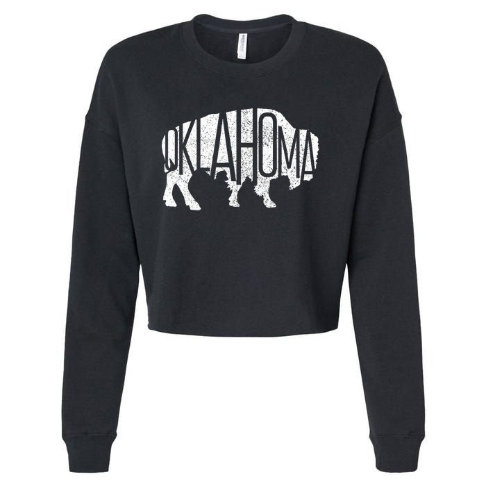 Oklahoma Bison American Buffalo National Park Souvenir Cropped Pullover Crew