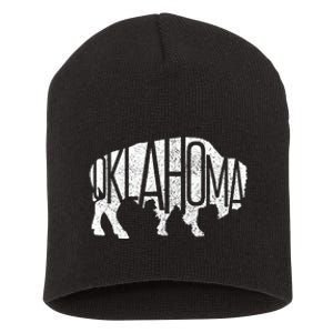 Oklahoma Bison American Buffalo National Park Souvenir Short Acrylic Beanie