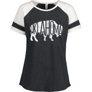 Oklahoma Bison American Buffalo National Park Souvenir Enza Ladies Jersey Colorblock Tee