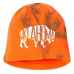 Oklahoma Bison American Buffalo National Park Souvenir Kati - Camo Knit Beanie