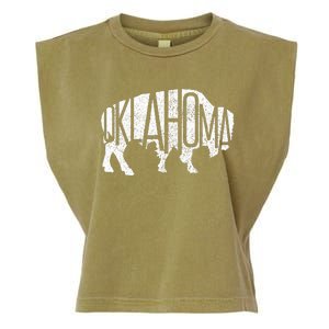 Oklahoma Bison American Buffalo National Park Souvenir Garment-Dyed Women's Muscle Tee