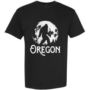 Oregon Bigfoot At Night! Cool Full Moon & Trees Sasquatch Garment-Dyed Heavyweight T-Shirt