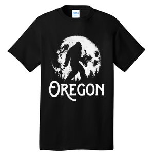 Oregon Bigfoot At Night! Cool Full Moon & Trees Sasquatch Tall T-Shirt