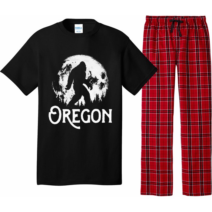 Oregon Bigfoot At Night! Cool Full Moon & Trees Sasquatch Pajama Set