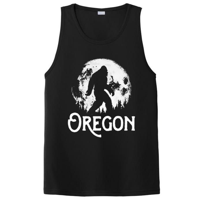 Oregon Bigfoot At Night! Cool Full Moon & Trees Sasquatch PosiCharge Competitor Tank