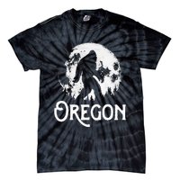 Oregon Bigfoot At Night! Cool Full Moon & Trees Sasquatch Tie-Dye T-Shirt