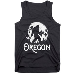 Oregon Bigfoot At Night! Cool Full Moon & Trees Sasquatch Tank Top