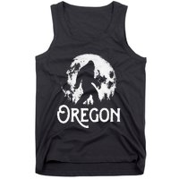 Oregon Bigfoot At Night! Cool Full Moon & Trees Sasquatch Tank Top