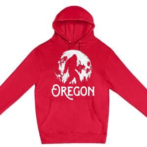 Oregon Bigfoot At Night! Cool Full Moon & Trees Sasquatch Premium Pullover Hoodie