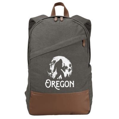 Oregon Bigfoot At Night! Cool Full Moon & Trees Sasquatch Cotton Canvas Backpack