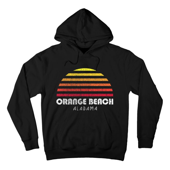 Orange Beach Alabama Retro Vintage Style Distressed Sunset Hoodie