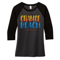 Orange Beach Alabama Souvenir Women's Tri-Blend 3/4-Sleeve Raglan Shirt