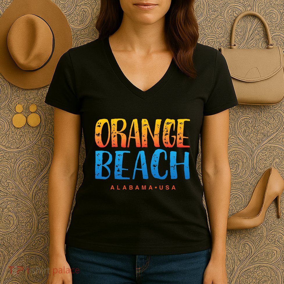 Orange Beach Alabama Souvenir Women's V-Neck T-Shirt