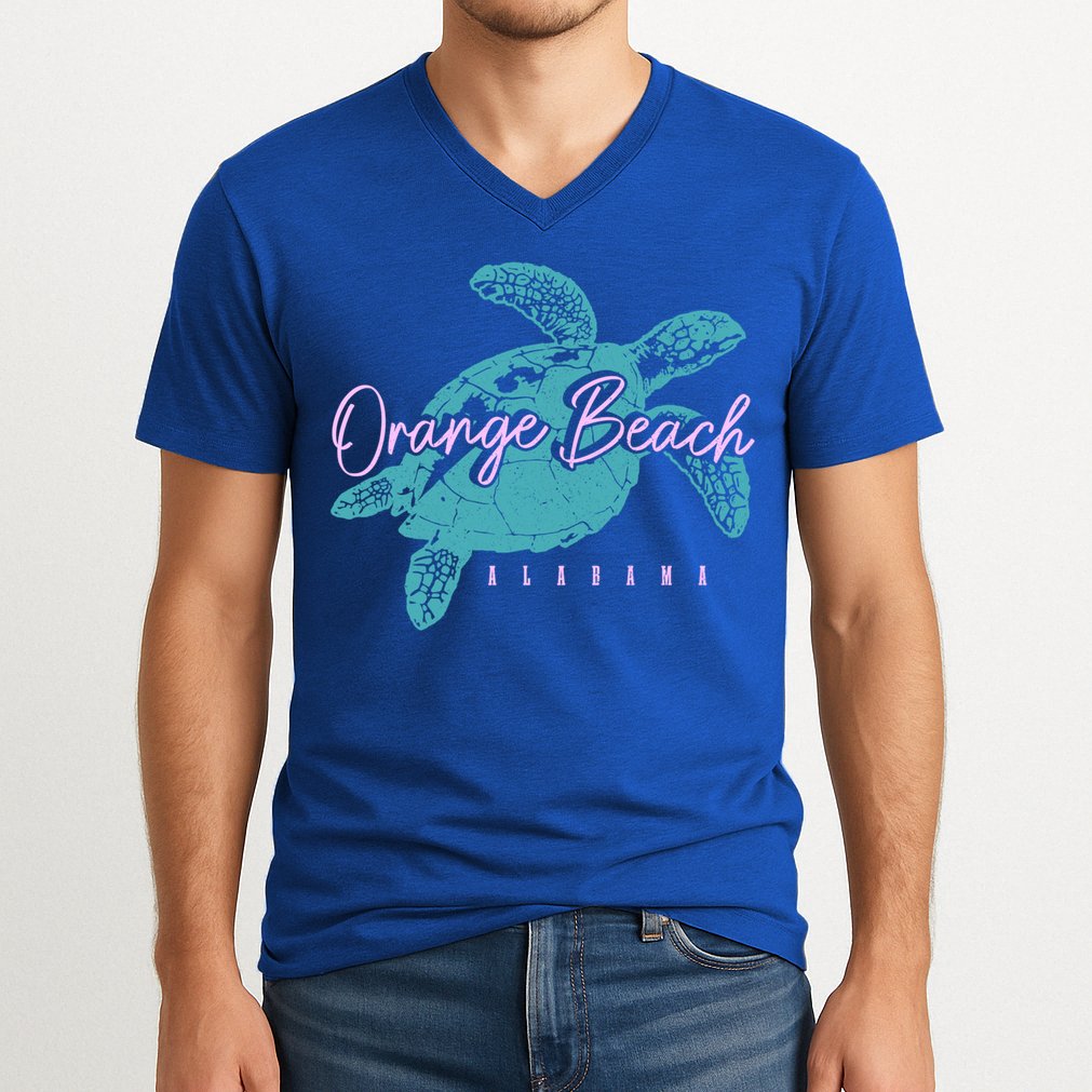 Orange Beach Alabama Al Sea Turtle Vacation Souvenir Gift V-Neck T-Shirt