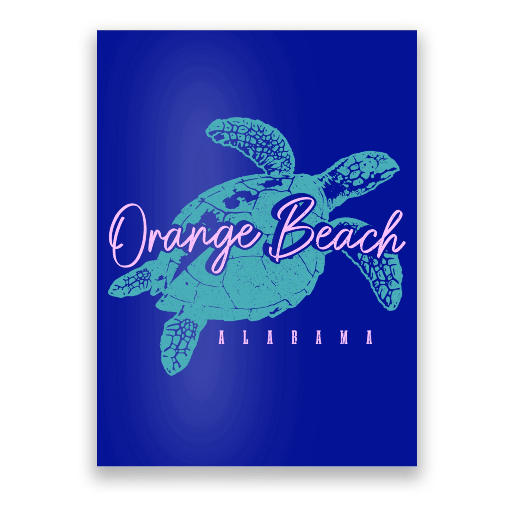 Orange Beach Alabama Al Sea Turtle Vacation Souvenir Gift Poster