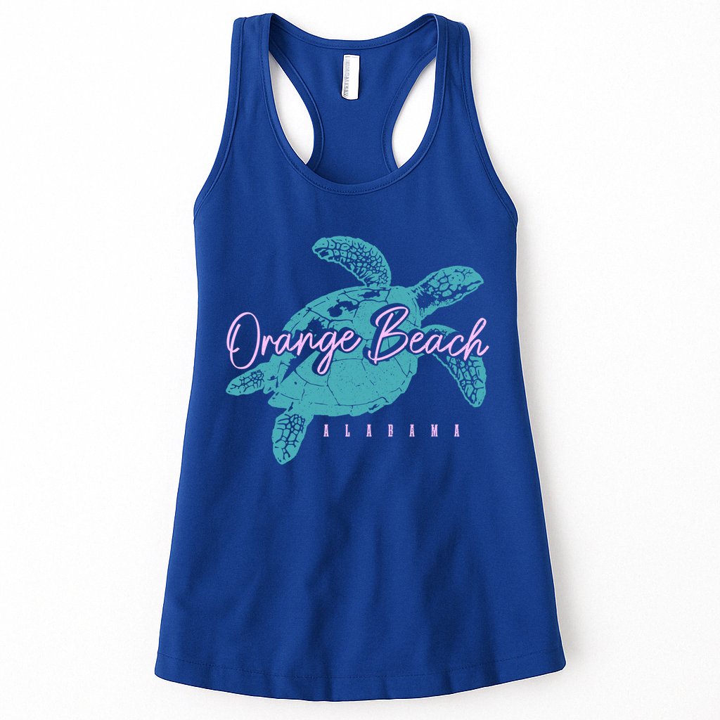 Orange Beach Alabama Al Sea Turtle Vacation Souvenir Gift Womens Tank Top