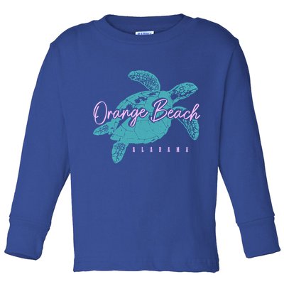 Orange Beach Alabama Al Sea Turtle Vacation Souvenir Gift Toddler Long Sleeve Shirt