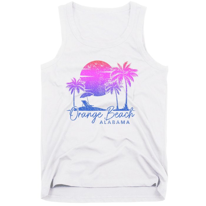 Orange Beach Alabama Surf Vintage Sunset Surfer Retro Tank Top