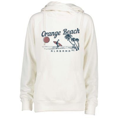 Orange Beach Alabama Surf Vintage Surfer Womens Funnel Neck Pullover Hood