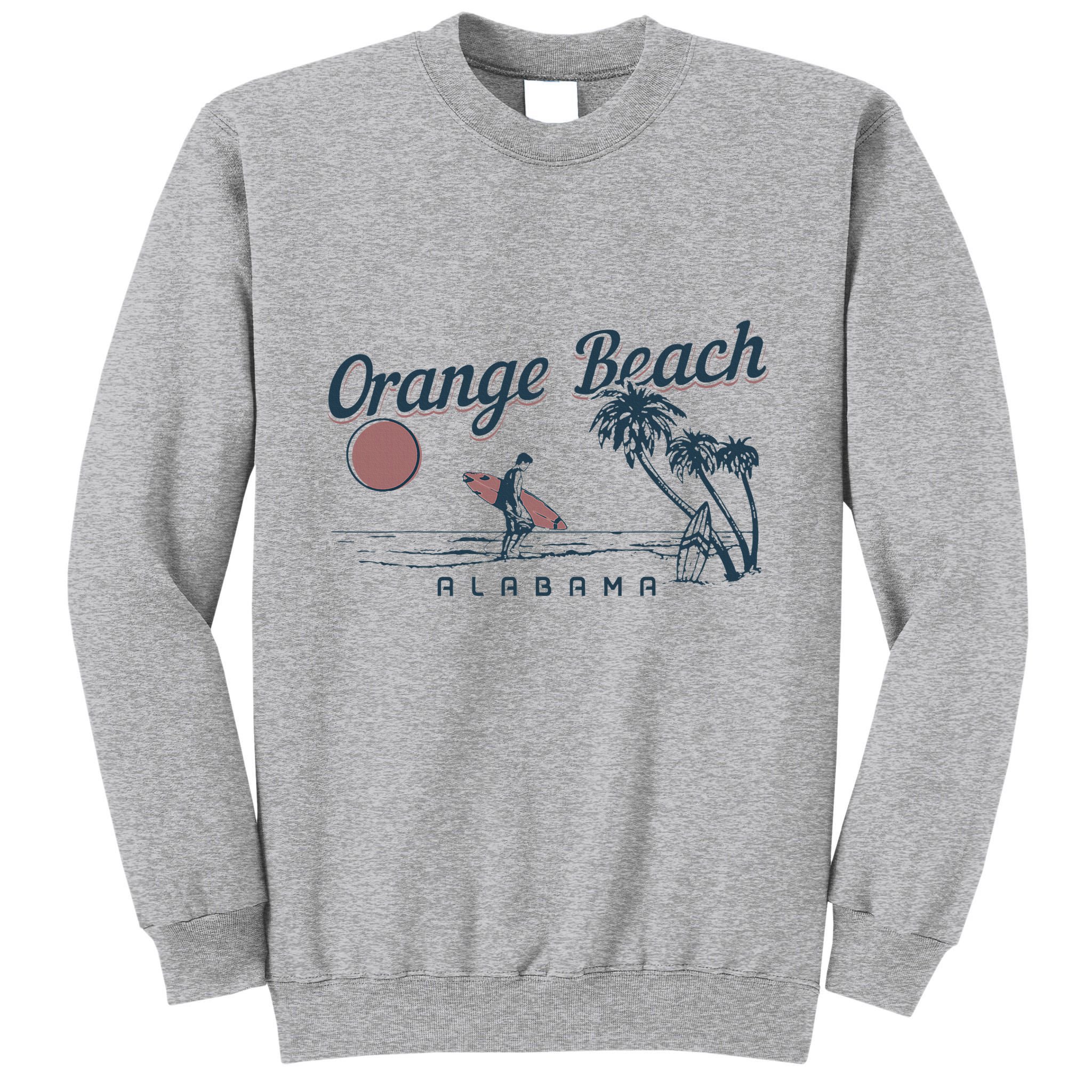 Orange Beach Alabama Surf Vintage Surfer Tall Sweatshirt