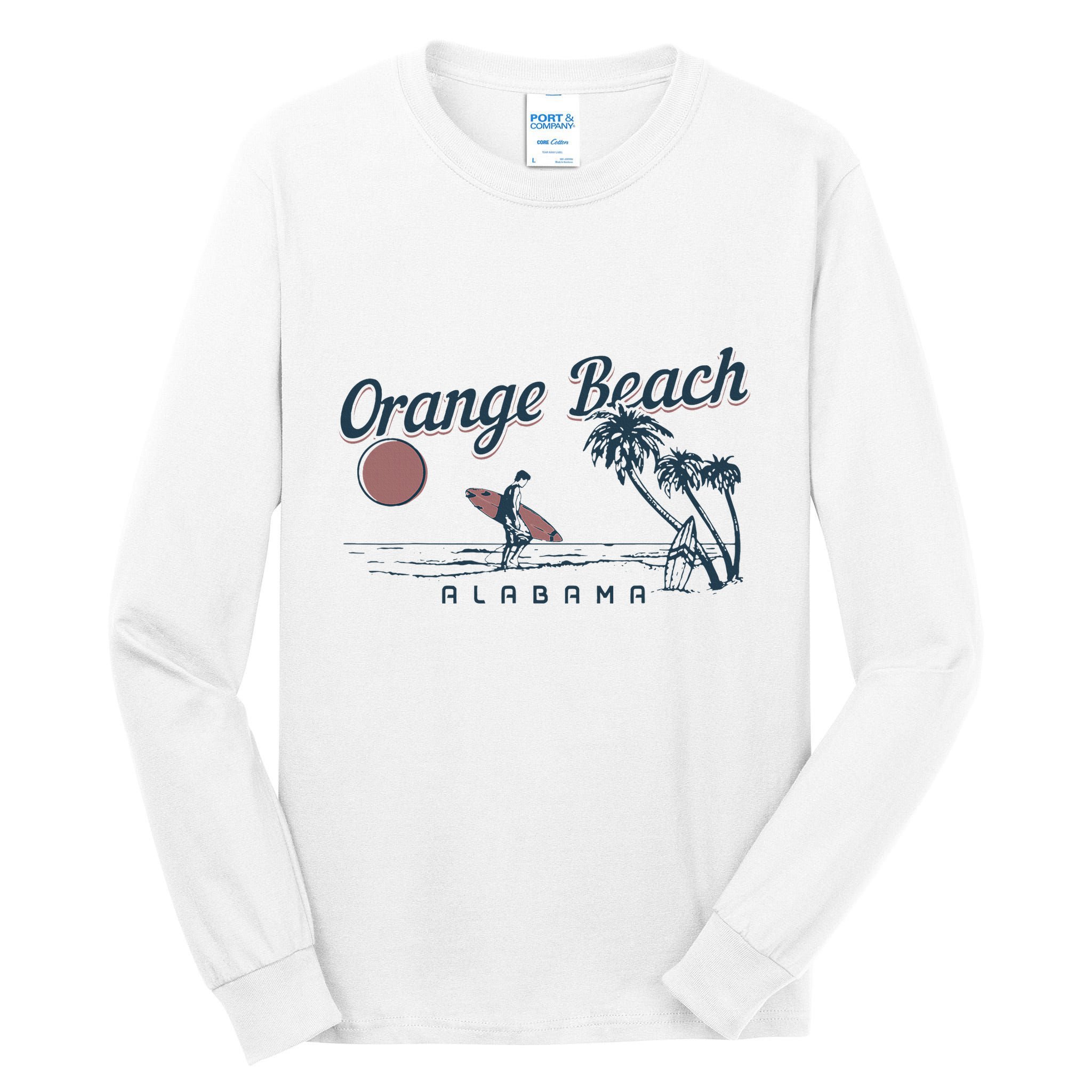 Orange Beach Alabama Surf Vintage Surfer Tall Long Sleeve T-Shirt