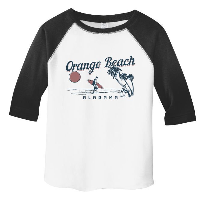 Orange Beach Alabama Surf Vintage Surfer Toddler Fine Jersey T-Shirt