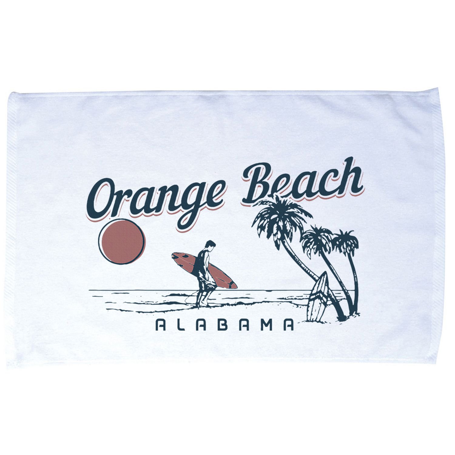 Orange Beach Alabama Surf Vintage Surfer Microfiber Hand Towel