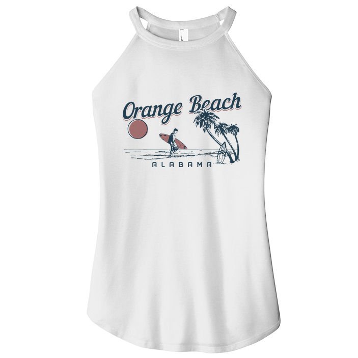 Orange Beach Alabama Surf Vintage Surfer Women's Perfect Tri Rocker Tank