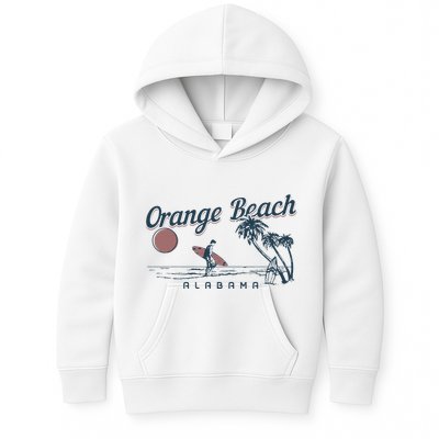 Orange Beach Alabama Surf Vintage Surfer Kids Hoodie