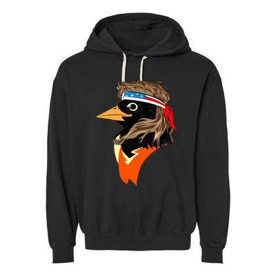 Oriole Bird American Hero Funny Trendy Garment-Dyed Fleece Hoodie