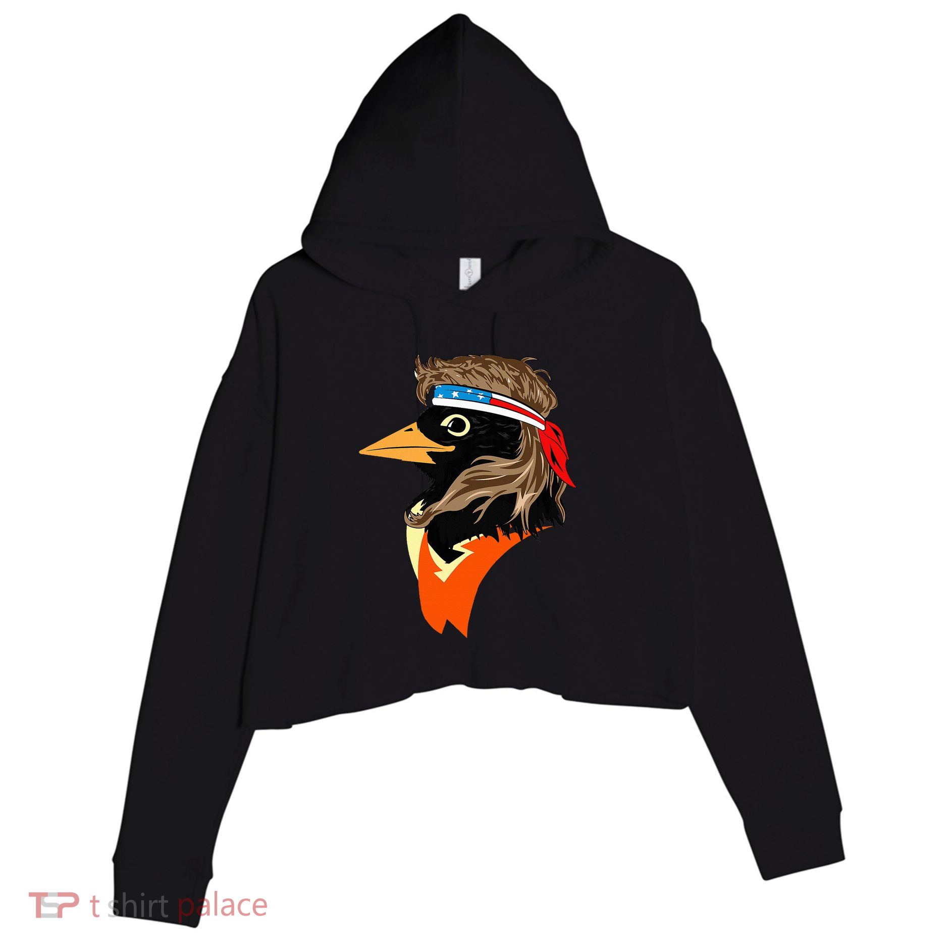 Oriole Bird American Hero Funny Trendy Crop Fleece Hoodie