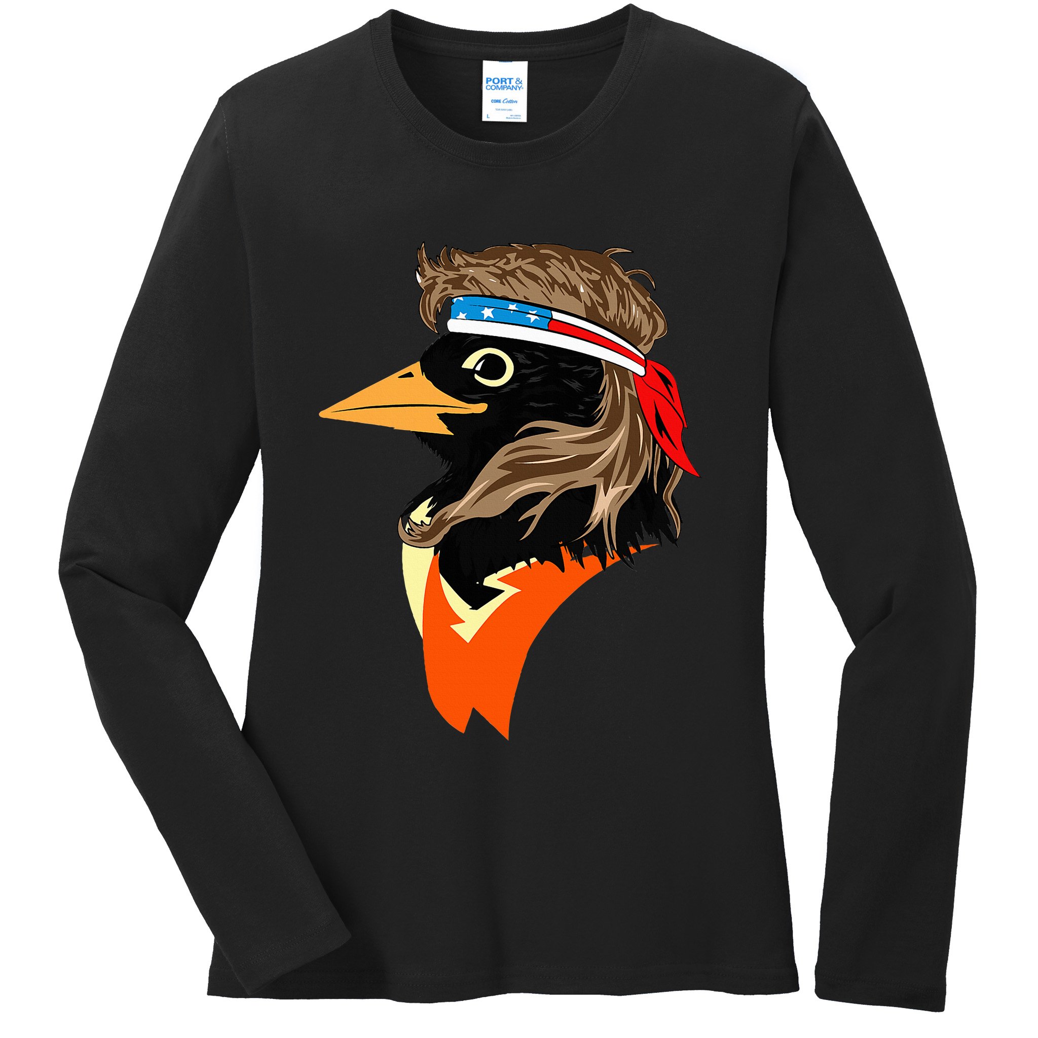 Oriole Bird American Hero Funny Trendy Ladies Long Sleeve Shirt