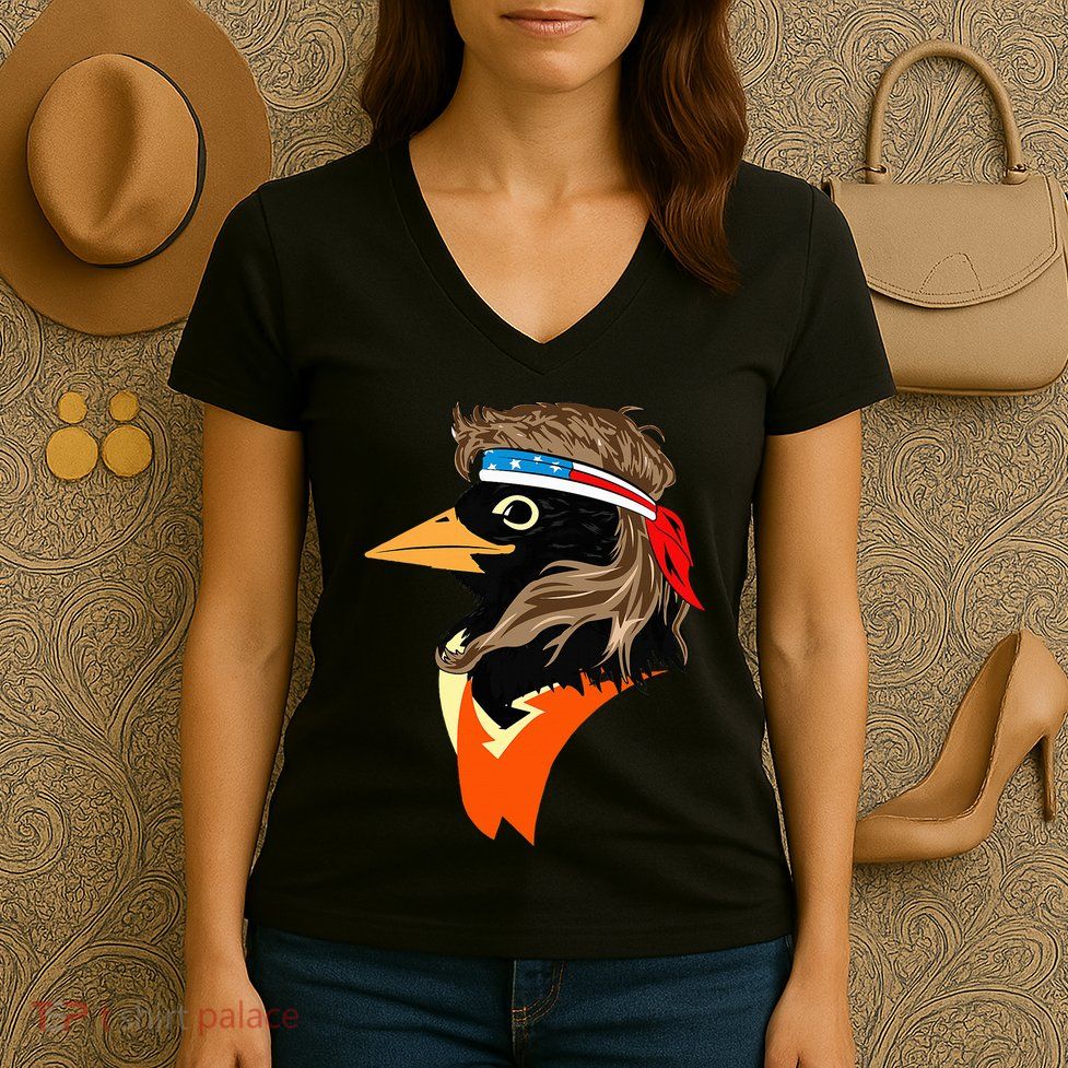 Oriole Bird American Hero Funny Trendy Women's V-Neck T-Shirt