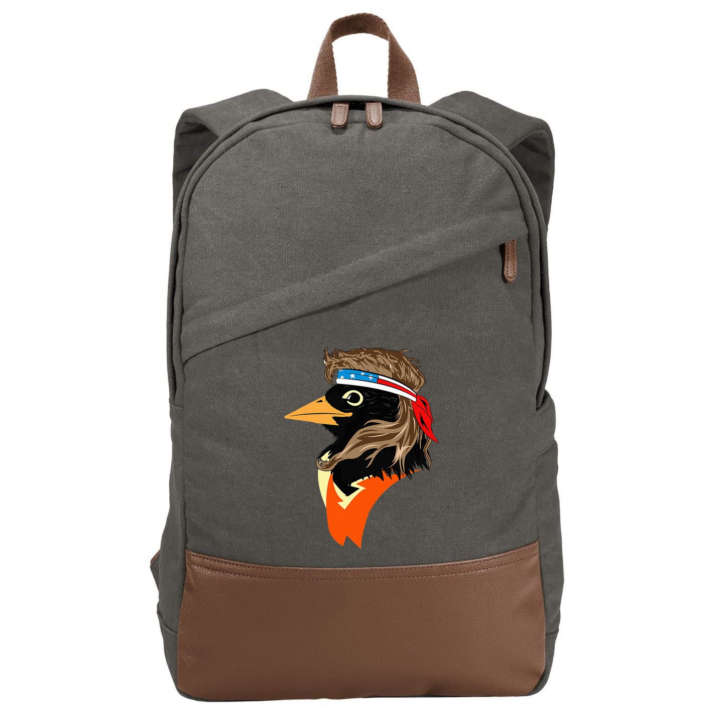 Oriole Bird American Hero Funny Trendy Cotton Canvas Backpack