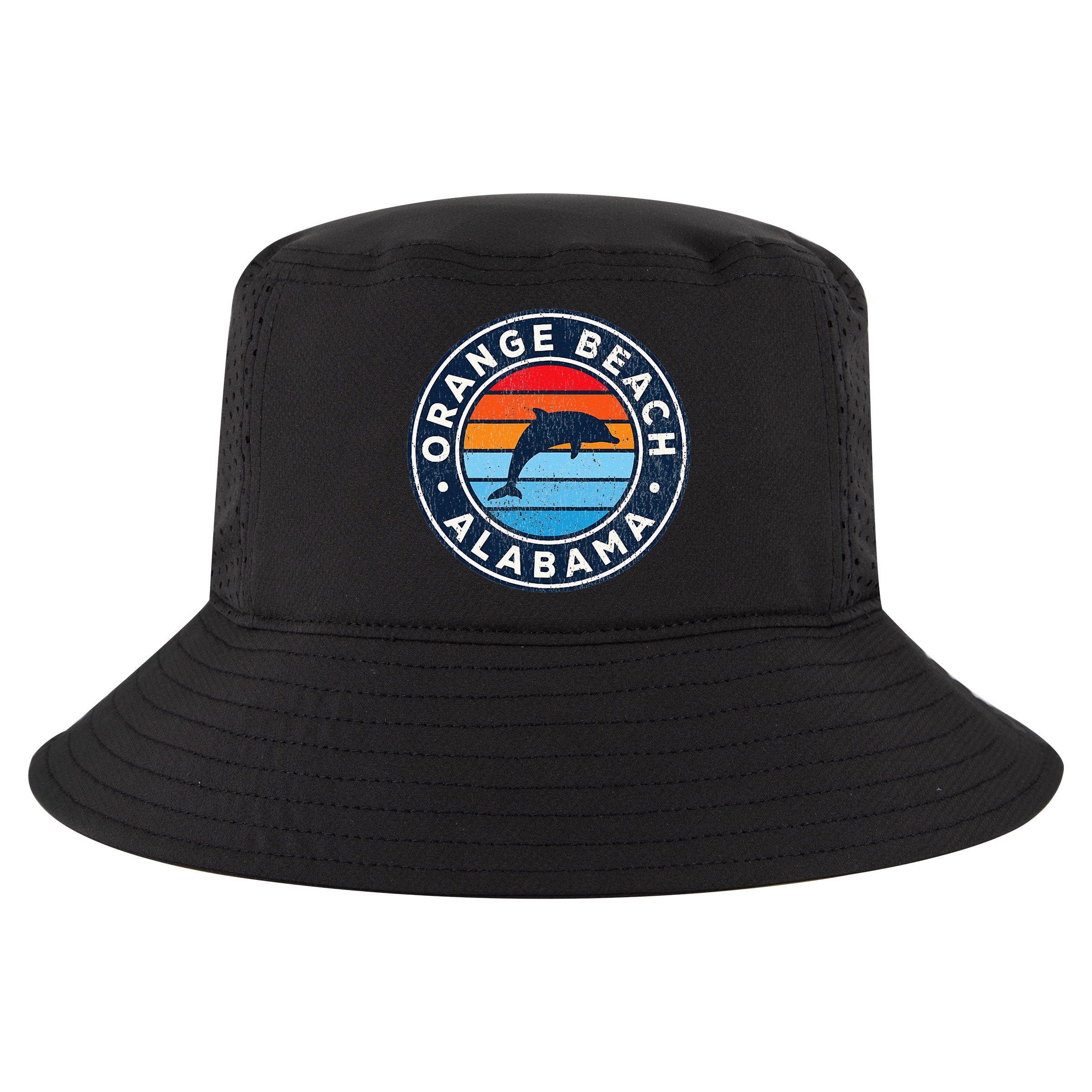 Orange Beach Alabama AL Vintage Dolphin Retro 70s Cool Comfort Performance Bucket Hat