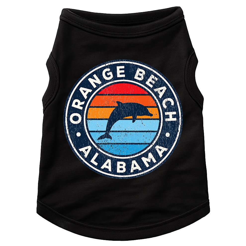 Orange Beach Alabama AL Vintage Dolphin Retro 70s Doggie Tank