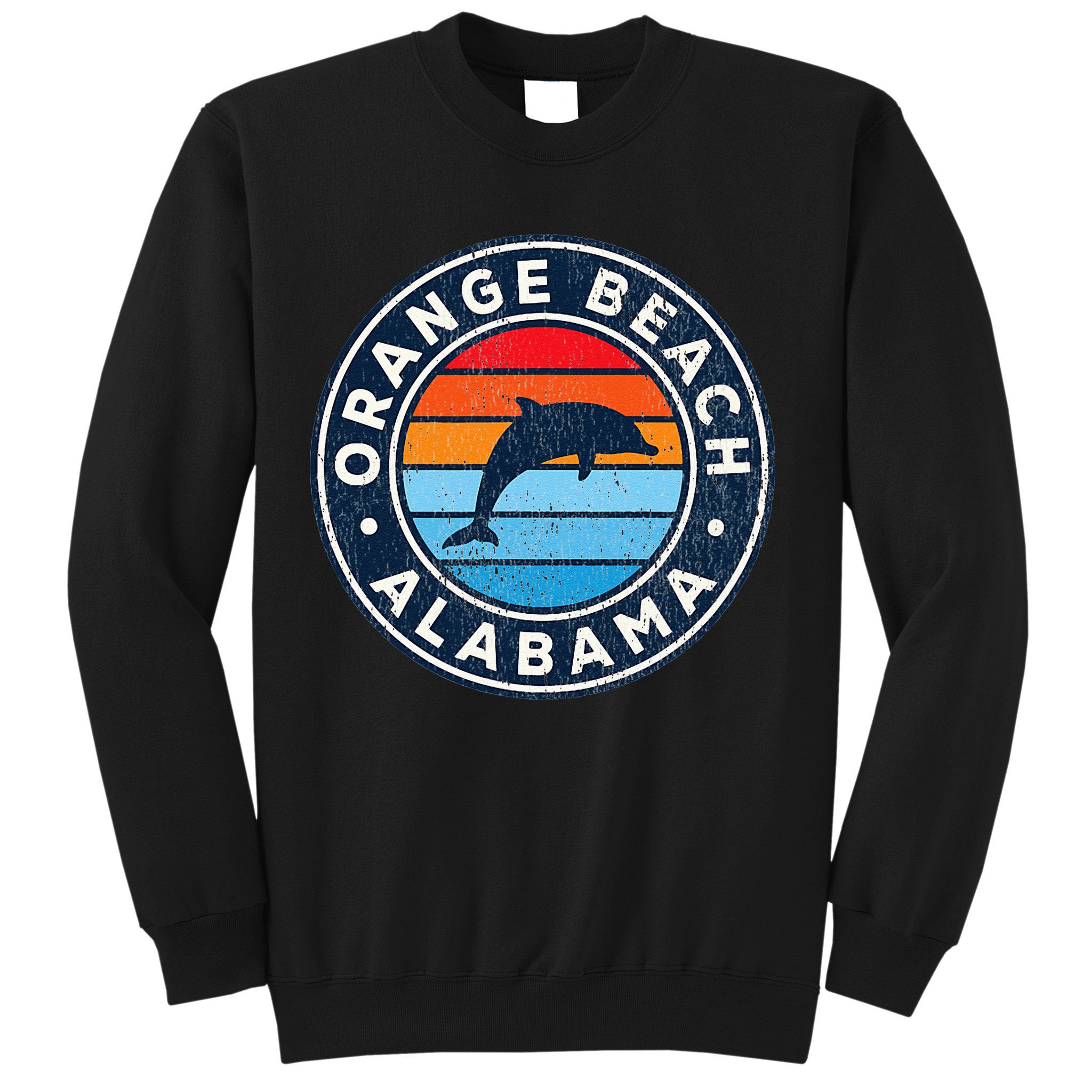 Orange Beach Alabama AL Vintage Dolphin Retro 70s Sweatshirt
