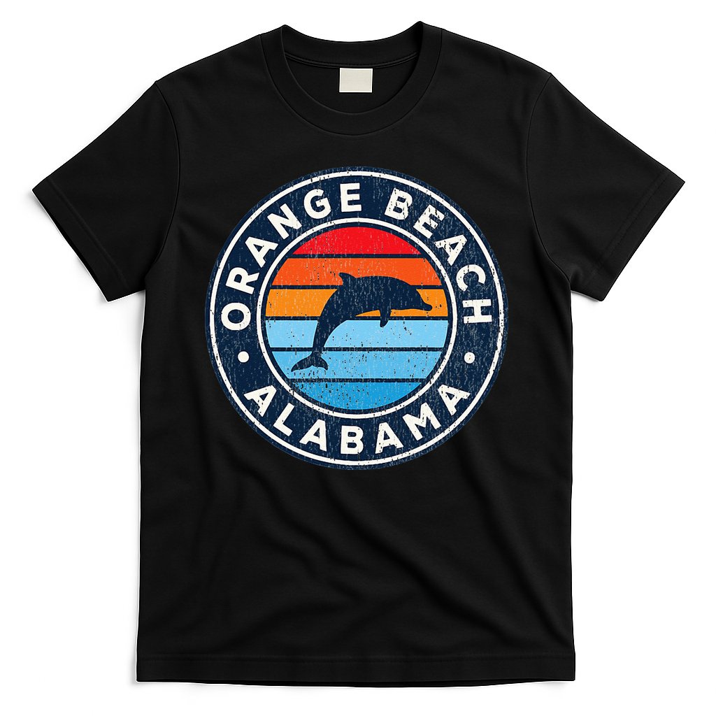 Orange Beach Alabama AL Vintage Dolphin Retro 70s T-Shirt