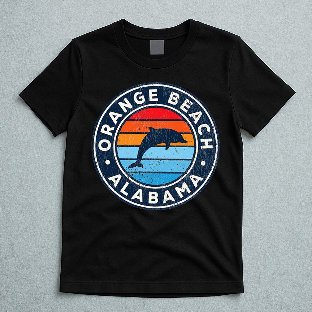 Orange Beach Alabama AL Vintage Dolphin Retro 70s T-Shirt