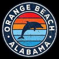 Orange Beach Alabama AL Vintage Dolphin Retro 70s T-Shirt