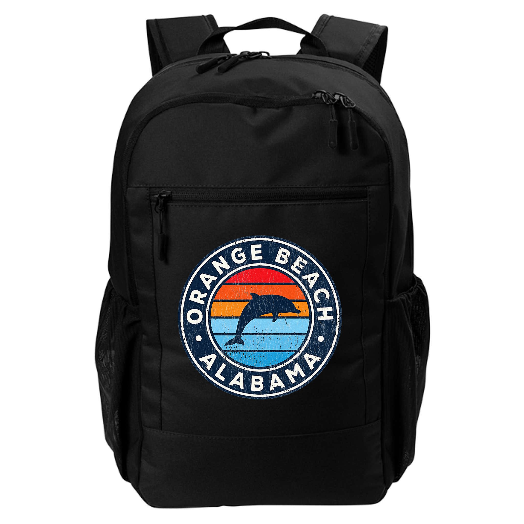 Orange Beach Alabama AL Vintage Dolphin Retro 70s Backpack