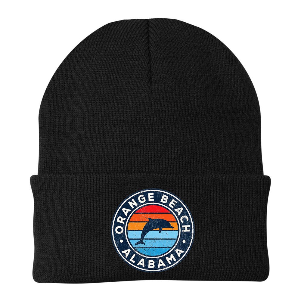 Orange Beach Alabama AL Vintage Dolphin Retro 70s Beanie