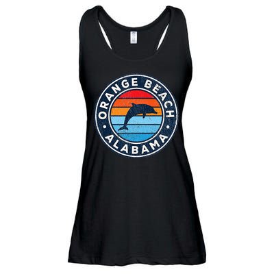 Orange Beach Alabama AL Vintage Dolphin Retro 70s Ladies Essential Flowy Tank