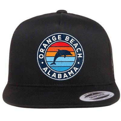 Orange Beach Alabama AL Vintage Dolphin Retro 70s Flat Bill Trucker Hat