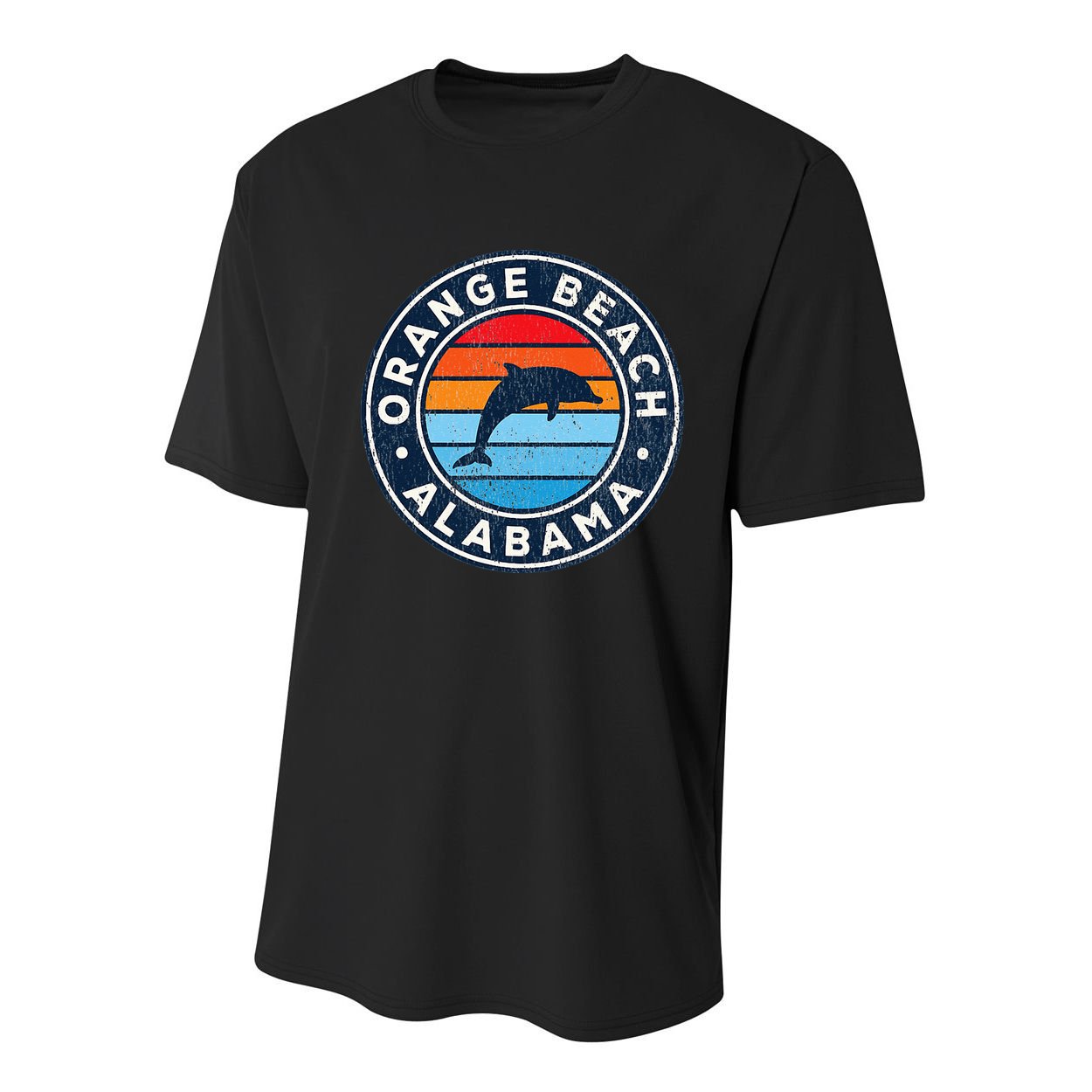 Orange Beach Alabama AL Vintage Dolphin Retro 70s Youth Performance Sprint T-Shirt