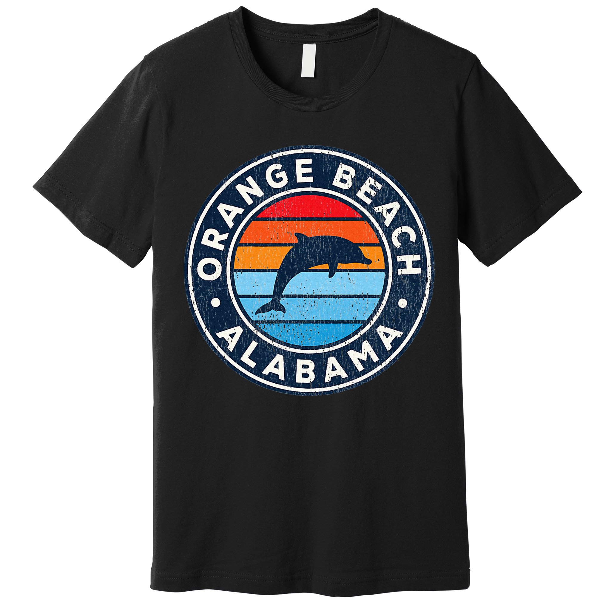 Orange Beach Alabama AL Vintage Dolphin Retro 70s Premium T-Shirt