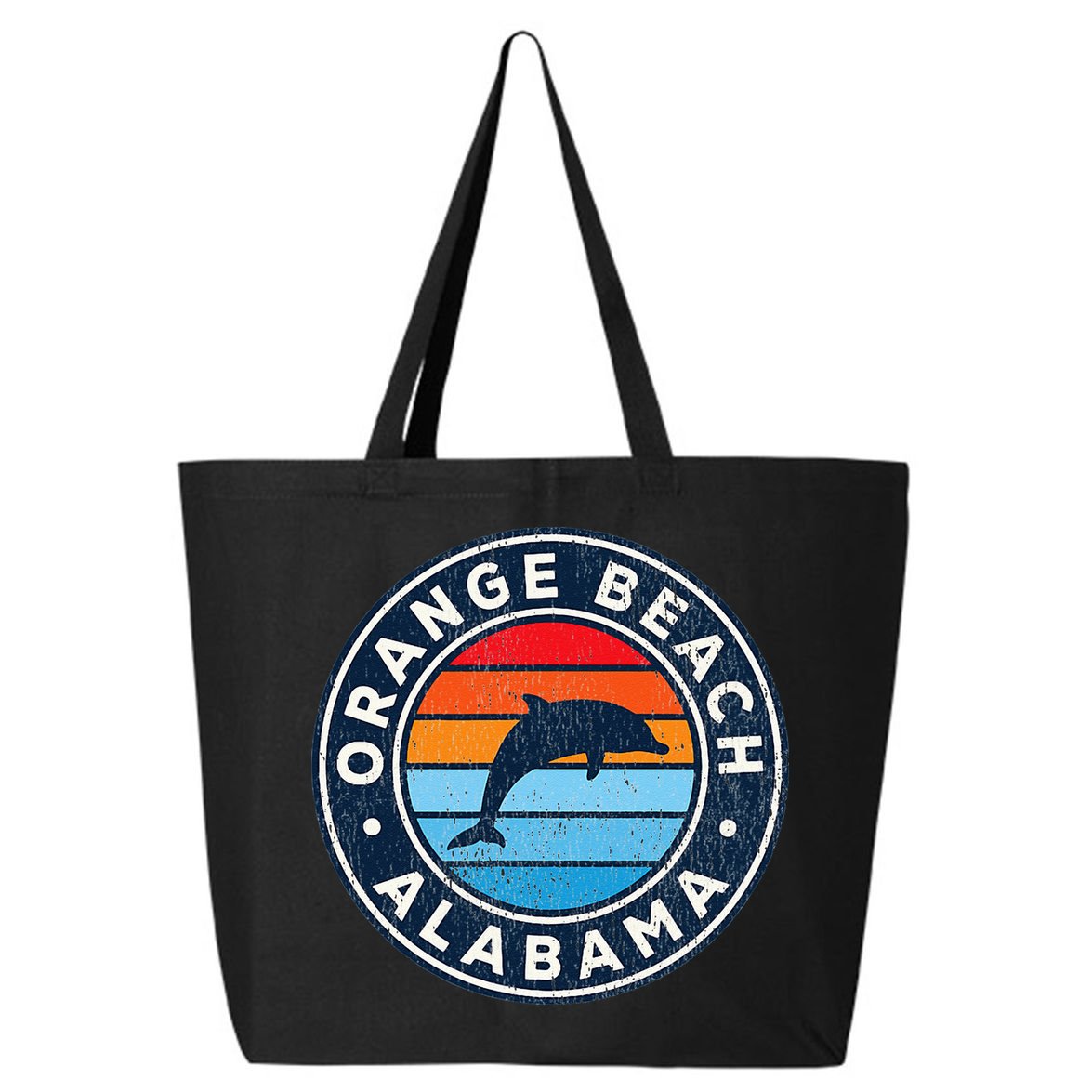 Orange Beach Alabama AL Vintage Dolphin Retro 70s 25L Jumbo Tote