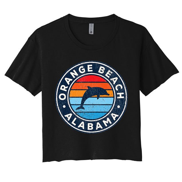 Orange Beach Alabama AL Vintage Dolphin Retro 70s Crop Top