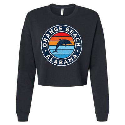 Orange Beach Alabama AL Vintage Dolphin Retro 70s Cropped Pullover Crew