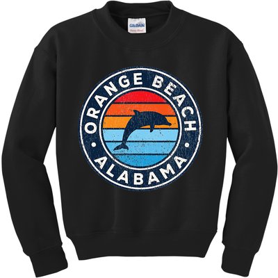 Orange Beach Alabama AL Vintage Dolphin Retro 70s Kids Sweatshirt